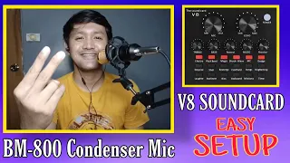 BM-800 Condenser Microphone and V8 Soundcard FULL GUIDE ( Unboxing, Setup and Testing) | TsongTV