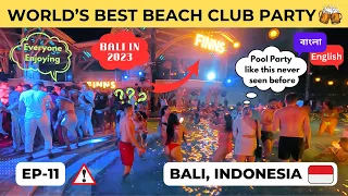 Bali Nightlife | Finns Beach Club Party | World's Best Beach Club | Bali Indonesia EP-11 🇮🇩