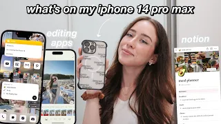 What's On My iPhone 14 Pro Max | productivity apps, aesthetic editing apps & notion tour