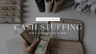 First Cash Stuffing of 2024 | $1,695 | Counting my Rollover Savings Challenge | Dave Ramsey Inspired