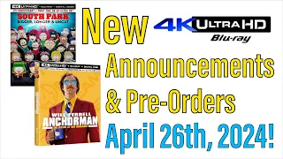 New 4K UHD Blu-ray Announcements & Pre-Orders for April 26th, 2024!