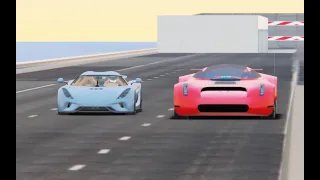 Koenigsegg Regera vs 2033 Cosmic Motors Galaxion 5000 - Drag Race 20 KM