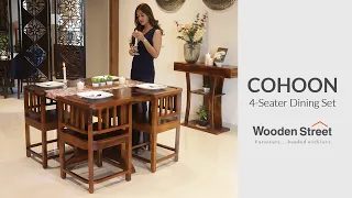 Cohoon 4 Seater Dining Set  [ Modern Dining Table Set 2023 ] Wooden Street