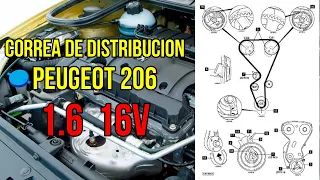 correa de distribución PEUGEOT  206 1.6  de 16 válvulas // puesta a punto marcas de tiempo