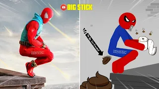 30 Min Real Football vs Stickman | Stickman Dismounting funny moments | Big Stick #8