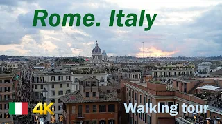 Rome. Italy. Walking tour. 4k