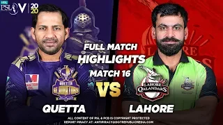 Quetta Gladiators vs LHR Qal. | Full Match Highlights | Match 16 | 3 Mar | HBL PSL 2020 | MB1