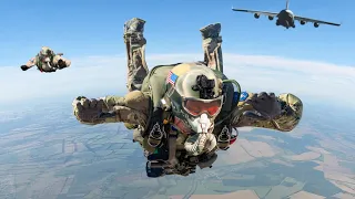 How US Special Forces Paratroopers Jump Off C-17 During Extreme Operations
