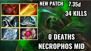 NECROPHOS MID PERFECT GAME!! DOTA 2 7.35 - 0 DEATHS PRO BUILD GUIDE GAMEPLAY