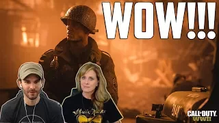 CALL OF DUTY WWII STORY TRAILER REACTION WITH MOM!