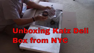 Katz Deli Unboxing Birthday Box from Katz Delicatessen, New York City