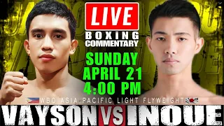 🔴LIVE Jayson Vayson vs Takeru Inoue Boxing Commentary! WBO Asia Pacific Light Flyweight Championship