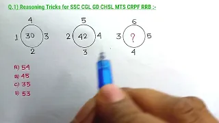 SSC GD  CGL CHSL MTS RRB Reasoning Question Paper | SSC  Reasoning Tricks 2024 ||