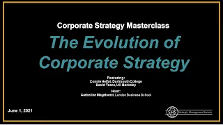 Corporate Strategy Masterclass: The Evolution of Corporate Strategy