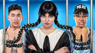 Wednesday Addams in Troom Troom Jail! GOOD COP VS BAD COP! Parenting Hacks