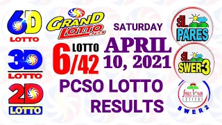 Lotto Result April 10 2021 (Saturday), 6/42, 6/55 | PCSO lottery draw