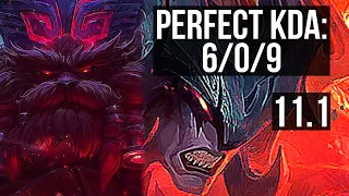 ORNN vs AATROX (TOP) | 6/0/9, 700+ games, 900K mastery, Dominating | KR Diamond | v11.1