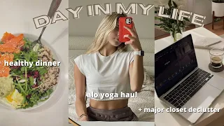 5am vlog: major closet declutter, alo yoga haul + Black Friday deals, healthy dinner idea!