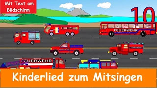 10 kleine Feuerwehrautos - Kinderlied zum Mitsingen - Yleekids