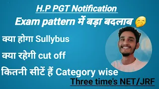 HPPSC PGT Notification. Change exam pattern, syllabus, kya rahegi cut off ect.