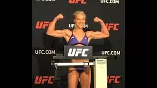 Felice Herrig and Cortney Casey - Official Weigh-ins - (UFC 218: Holloway vs. Aldo 2) - /r/WMMA