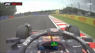 Sergio Perez onboard crash Hungarian GP 2023 FP1