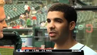 Drake's Opening Pitch At Cleveland Indians Game