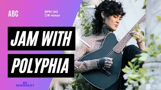 Jam with Polyphia - ABC - BPM 140 - C# minor - guitar practice backing track #jamwith groove electro