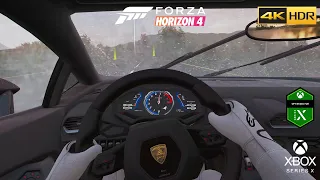 Heavy Rain Gameplay - The Goliath | Lambo Huracan | 4K HDR 60FPS | Forza Horizon 4 | Xbox Series X