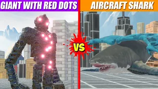 Giant With Red Dots vs Aircraft Shark | Animal Revolt Battle Simulator