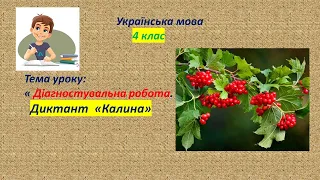 Діагностувальна робота 4 клас Диктант Калина