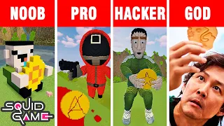 Minecraft NOOB vs PRO vs HACKER vs GOD: SQUID GAME SUGAR HONEYCOMB BUILD CHALLENGE in Minecraft