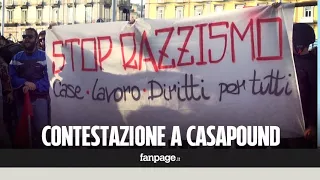 Napoli, Casapound protesta contro gli immigrati e viene contestata: "Fuori i fascisti"