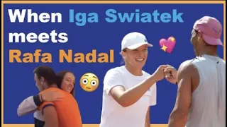 Every moment Iga Swiatek meets her idol Nadal!