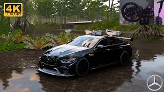 Rebuilding a Mercedes AMG GT 4 Door Coupe - Forza Horizon 5 - Logitech G29 Gameplay - 4K