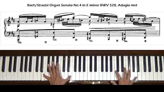 Bach / Stradal Organ Sonata No. 4 BWV 528 Adagio mvt Piano Tutorial full version