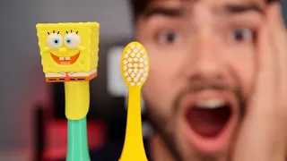 SpongeBob Electric vs Manual Toothbrush!