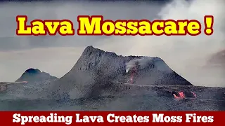 Spreading Lava Creates Moss Fire, Iceland Volcano Eruption Update , KayOne Crater Volcano