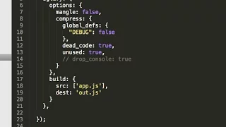 Use grunt-contrib-uglify to remove console.log in production