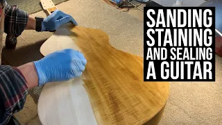Sanding, Staining and Sealing a Guitar Body - Making Trevor's Weissenborn 20