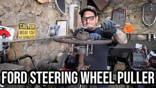 Early Ford Steering Wheel Puller Made From Torque Tube Parts!!!