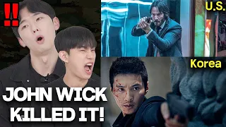 Korean Soldiers Surprised by John Wick's Action Scene (U.S. VS Korea)