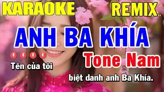 Karaoke Anh Ba Khía Remix Tone Nam Nhạc Sống | Trọng Hiếu
