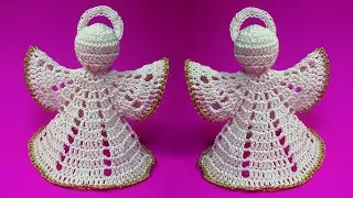 ПРЕЛЕСТНЫЙ АНГЕЛ крючком на Рождество   How to crochet christmas angel