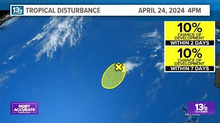 Pre-season tropical disturbance pops up in the Atlantic Ocean