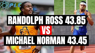 Randolph Ross 43.85 vs Michael Norman 43.45 400M Sprint Breakdown