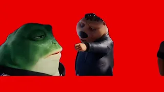 Chinese Frog and Beaver Arguing - Green Screen