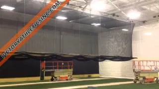 Hands Free Ceiling Suspended Retractable Batting Cage