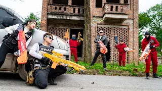 Nerf Guns War : Difficult Task Couple S.W.A.T SEAL Team Fight Boss Red Dangerous Criminal Group