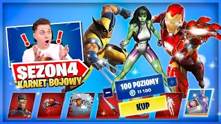 Kupiłem 100 STOPNI w SEZONIE 4! Odblokowałem Wszystkich SUPERBOHATERÓW w Fortnite!